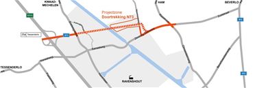 Werken aan afrit 25A E313 - Beringen