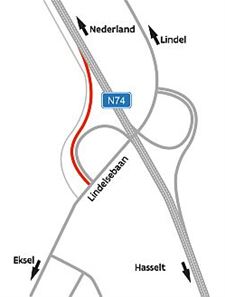 Werken aan afrit Noord-Zuid - Hechtel-Eksel & Pelt