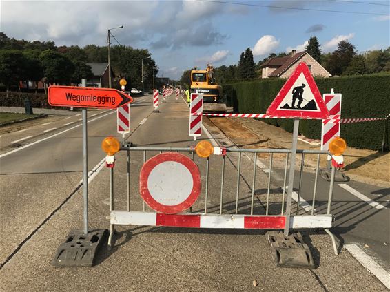 Werken aan fietspad Kruisbaan - Beringen