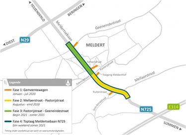 Werken aan Meldertsebaan in Lummen - Beringen