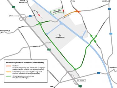 Werken aan N73 en kruispunt Olmsesteenweg - Beringen
