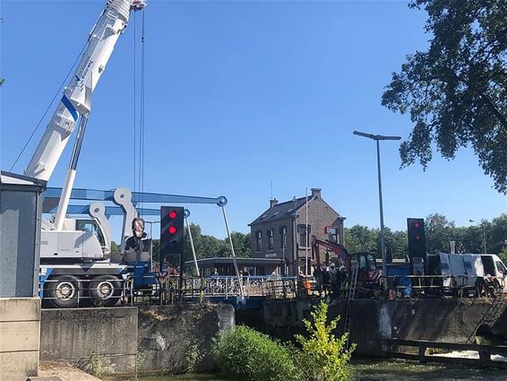 Werken aan sluis in Lozen - Bocholt