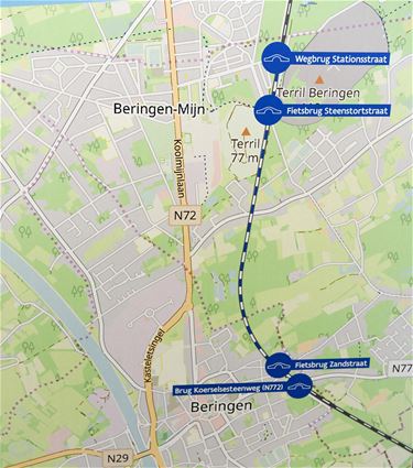 Werken aan vier spoorwegbruggen - Beringen