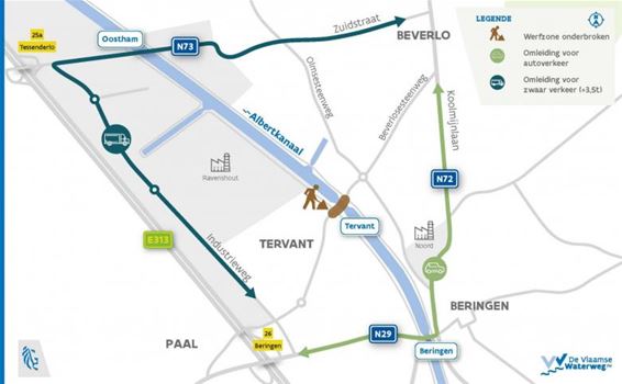 Werken brug Tervant starten op 6 september - Beringen