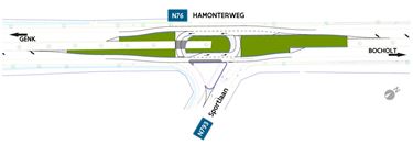 Werken Hamonterweg/Sportlaan Bree