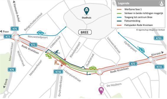 Werken op ring van Bree: omleiding via Wijshagen - Oudsbergen
