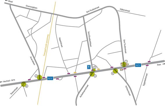 Wijchmaal: verkeerslichten en afsluiting zijwegen - Peer