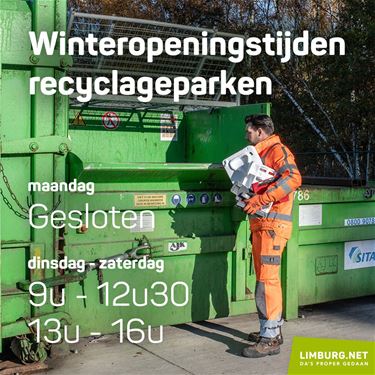 Winteruurregeling recyclageparken vanaf dinsdag