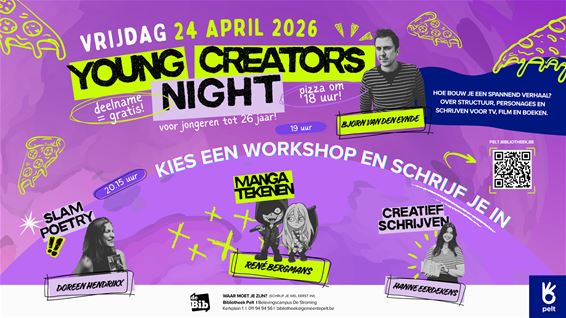 Young Creators Night voor creatieve jongeren - Pelt