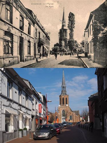 Zicht op de kerk - Beringen