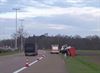 Lommel - Truck met oplegger belandt in berm