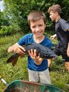 Pelt - Kinderen redden vissen uit wachtbekkken