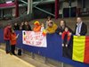 Lommel - Supporters voor Kris Schildermans in Heerenveen