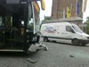 Peer - Lijnbus beschadigd na ongeval