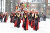 Kou en sneeuw op carnaval in Hamont