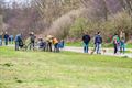 Veel fietsers en wandelaars