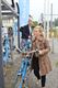 Deelfietsen van Blue-bike aan het station