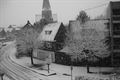 Besneeuwde bomen op het Marktplein