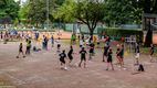 Netballen in het zand