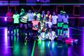 Volleyballen in blacklight, bij Lovoc
