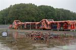 Fun-Athlon in de regen