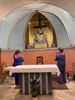 Paalse bedevaarders in Lourdes