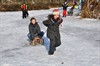 Winterplezier op de gemeentevijver