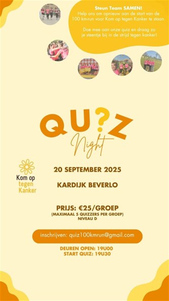 Quiznight tvv Kom op tegen Kanker