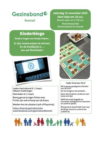 Kinderbingo Gezinsbond Koersel