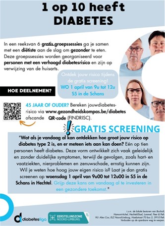 Gratis screening naar diabetes risico