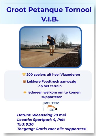 Groot V.I.B. Petanque Tornooi bij Pelter