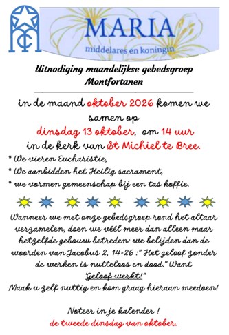 Maandelijkse samenkomst Montfortanen