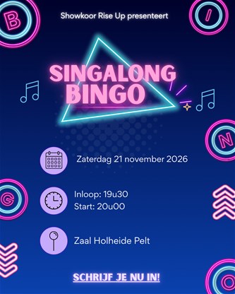Singalong Bingo door Showkoor Rise Up